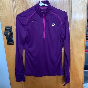 Purple ASICS zip up top, size small